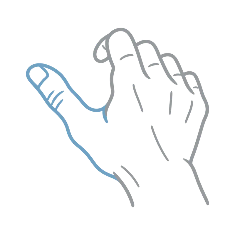 Thumb tip: Move the cursor